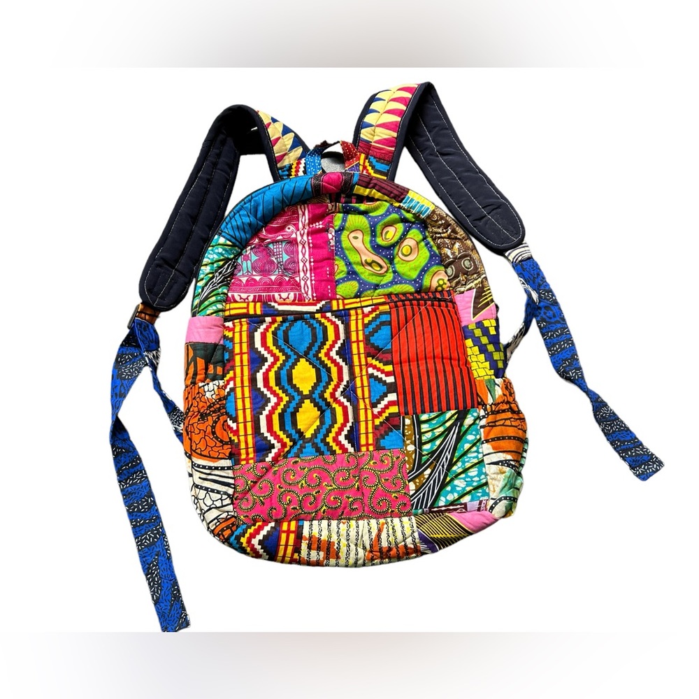 New hippie pattern quilted full size backpack bright color paisley floral